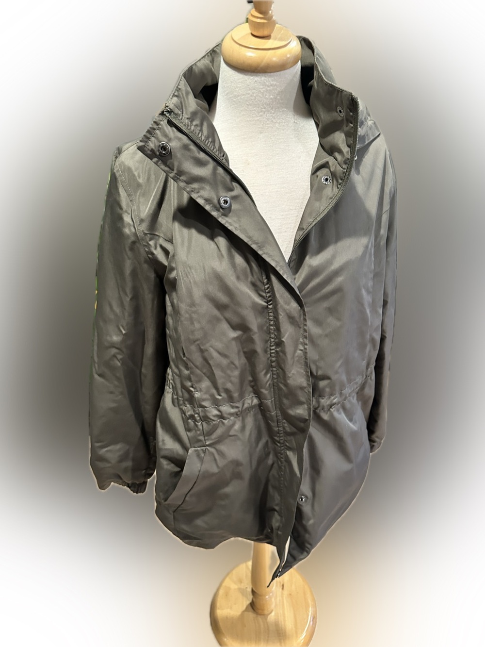 a new day Olive Green Utility Jacket with Drawstring Waist & Hood